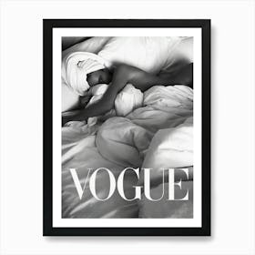 Woman In Bed Black And White Luxury Fashion Art Print