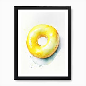 Lemon Filled Donut Cute Neon 1 Art Print