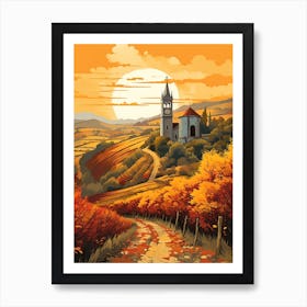 The Camino Portugal 2 Vintage Travel Illustration Art Print