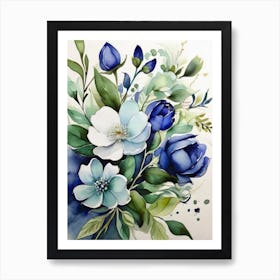 Blue Flowers 4 Art Print