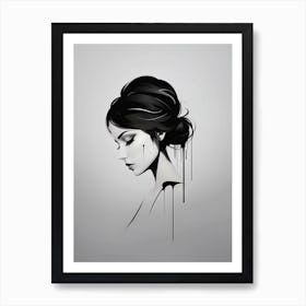 Black And White Portrait Of A Woman Art Print