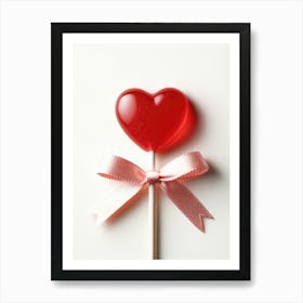 Heartshaped Lollipop With Bow Art Print
