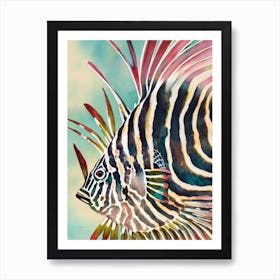 Lionfish Vintage Graphic Watercolour Art Print