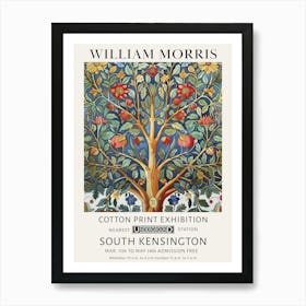 William Morris Tree Of Life Red Blue Green Art Print