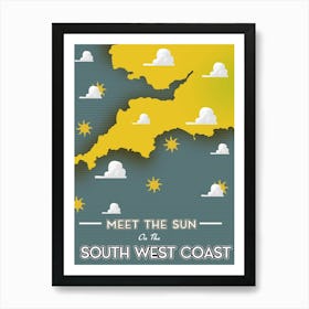 Meet The Sun At The South West Coast Art Print