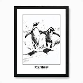 Penguin Chasing Each Other Poster 2 Art Print