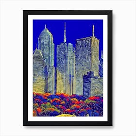 Atlanta, City Us  Pointillism Art Print