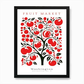 Apple Fruit Poster Gift Washington Market Art Print