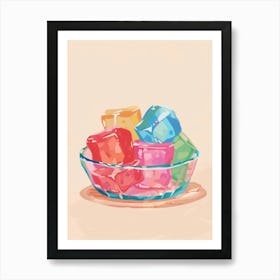 Rainbow Jelly Cubes Minimal Illustration Art Print