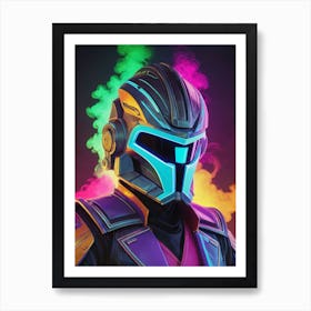 Captain Rex Star Wars Neon Iridescent Painting (8) Art Print