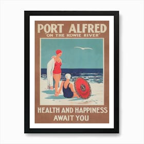 Port Alfred South Africa Vintage Travel Poster Art Print