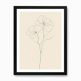 Line Drawing Flowers Art Print