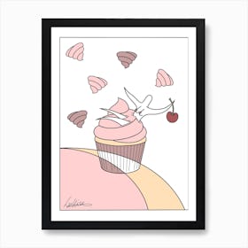 Cupcake Gal Line Art Print