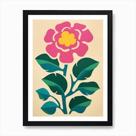 Cut Out Style Flower Art Rose 1 Art Print