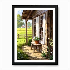 Country House In The Countryside Art Print