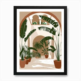 Courtyard With Plants Art Print