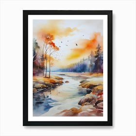 Sunset By The River 7 Art Print