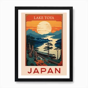 Lake Toya, Visit Japan Vintage Travel Art 2 Poster Art Print