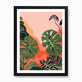 Boho Plant Painting Monstera Adansonii Art Print