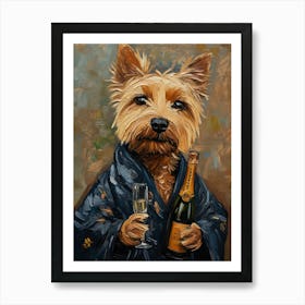 Dog In Bathrobe 6 Poster