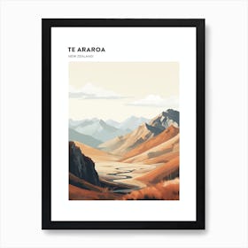 Te Araroa New Zealand 2 Hiking Trail Landscape Poster Art Print