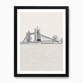 Tower Bridge London Boho Landmark Illustration Art Print