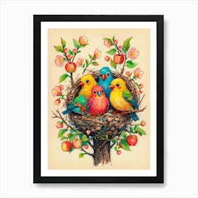 Birds In The Nest Art Print