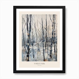 Winter City Park Poster Forest Park Portland United States 1 Art Print