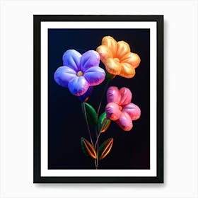 Bright Inflatable Flowers Periwinkle Art Print