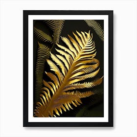 Golden Leather Fern Vibrant Art Print