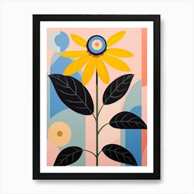 Black Eyed Susan 2 Hilma Af Klint Inspired Pastel Flower Painting Art Print