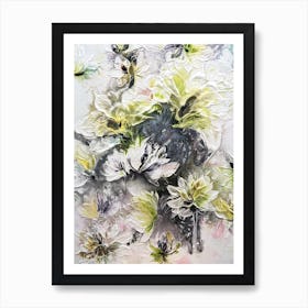 White And Green Flower Painting Art Print