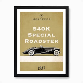 Mercedes Special Roadster Vintage Poster Art Print
