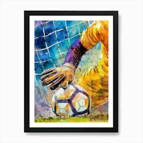 Football Player Watercolor Art (5) Art Print