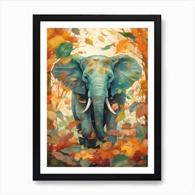 Elephant In The Jungle Watercolour 1 Art Print