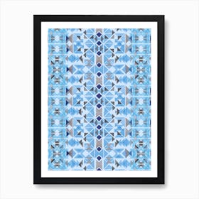 Boho Nomadic Tribal Blue Art Print