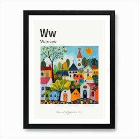 Kids Travel Alphabet  Warsaw 4 Art Print