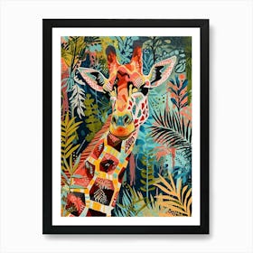 Giraffe Geometric Pattern 4 Art Print