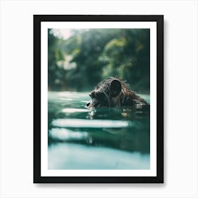 Chimpanzee Swimming In Water Art Print