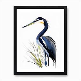 Black Headed Heron Impressionistic 2 Art Print