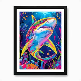 Psychedelic Shark Art Print