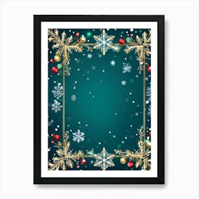 An Ornate Fanciful Christmas Frame Rich In Holiday Decor Where Details Of Garlands Ornaments An (3) Art Print