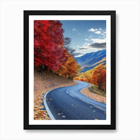 Beautiful Road In Autumn 2 Art Print