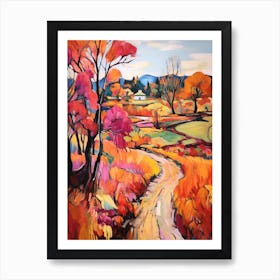 Autumn Gardens Painting Fredriksdal Museum And Gardens Sweden 3 Art Print