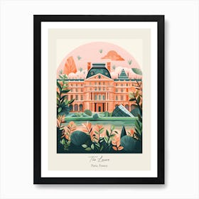 The Louvre   Paris, France   Cute Botanical Illustration Travel 2 Poster Poster