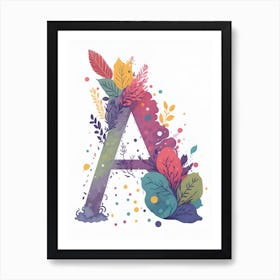 Colorful Letter A Illustration 147 Art Print