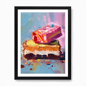 Birthday Cake Oil Painting 1 Art Print