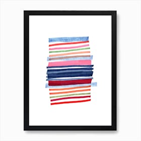 Abstract Navy Stripe Art Print