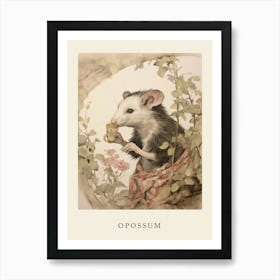 Beatrix Potter Inspired  Animal Watercolour Opossum 2 Art Print