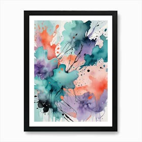 Abstract Watercolor Splashes Art Print (6) Art Print